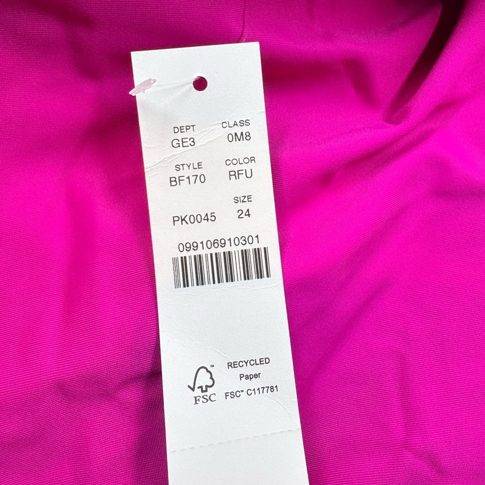 J Crew Women’s Bow Tie One Shoulder One Pc Fuchsia/Hot Pink Swimsuit Sz 24 NIP - Picture 5 of 11